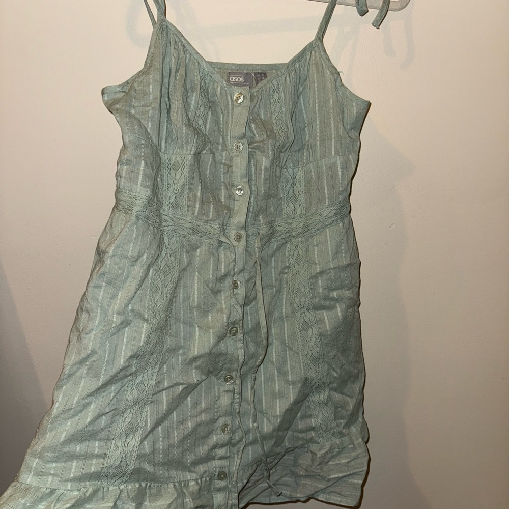 ASOS Mint Green Summer Dress Button Down
